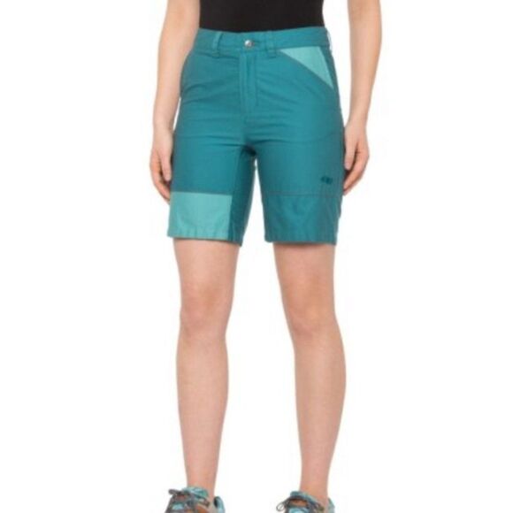 Outdoor Research Teal Quarry Shorts Washed Peacock Athletic Hiking [size 8] New - Picture 1 of 8